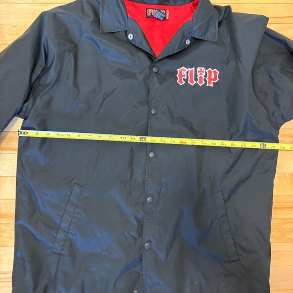 Vintage Flip Skateboards Jacket Black Red Light Jacket 90s Skater Size XL - Picture 13 of 13